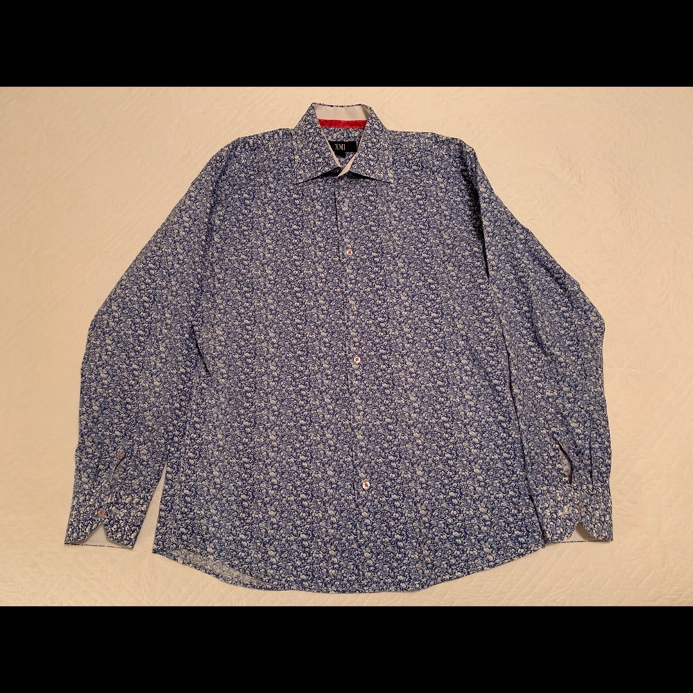 XMI Men’s Medium Floral Patterned Dress Shirt